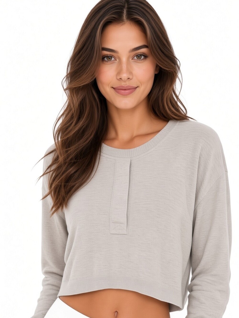 Nordstrom BP cream colored crop top Size Medium Casual Neutral Clean Girl